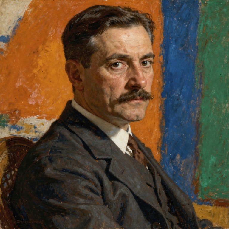 Porträt des französischen Malers André Derain in Nahaufnahme.